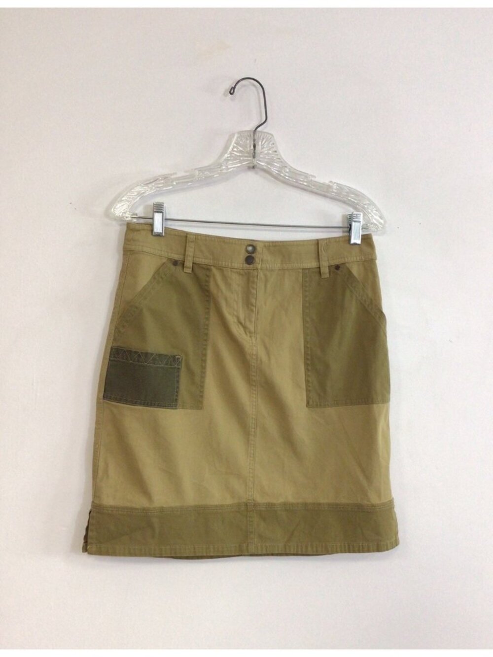Orvis Khaki Chino Skirt Pockets Womens 6 New $89